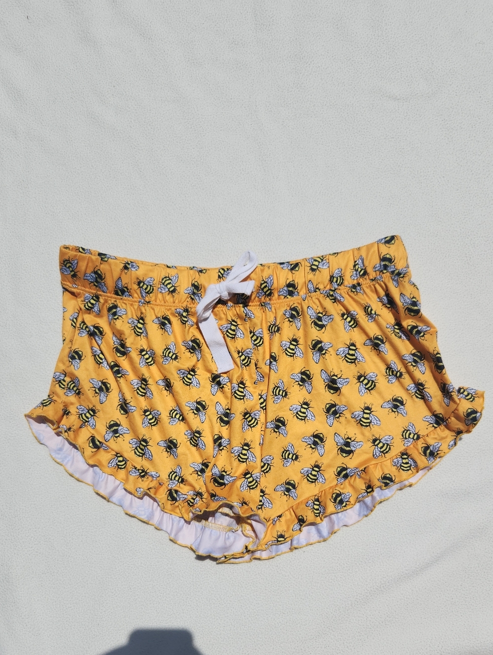 Simply Southern Yellow Bumble Bee Print Drawstring Pajama Lounge Shorts